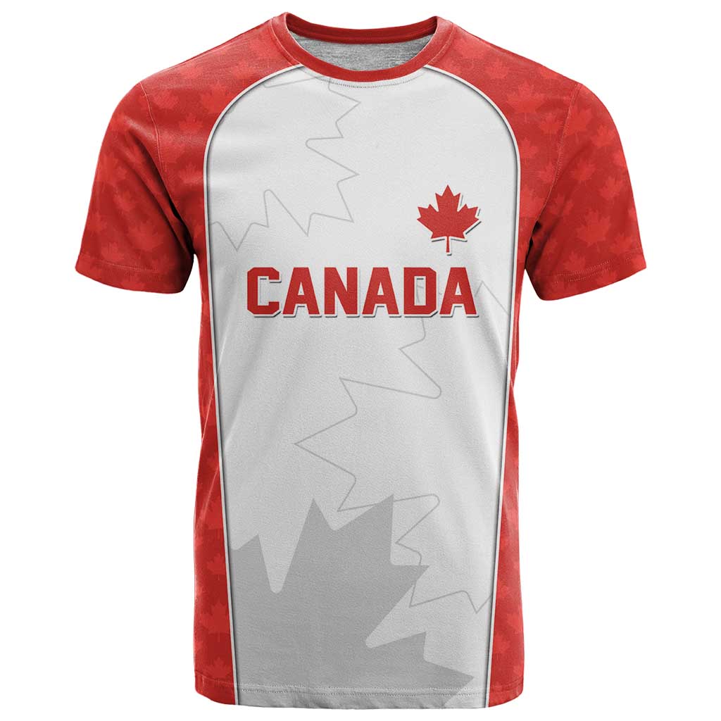 World Football 2026 Canada Custom T-Shirt Maple Leaf Seamless Pattern Graphic Tee