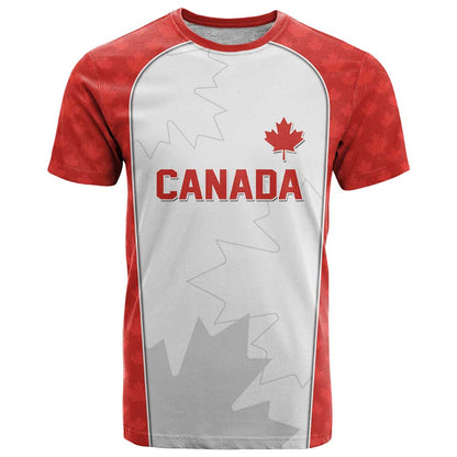 World Football 2026 Canada Custom T-Shirt Maple Leaf Seamless Pattern Graphic Tee