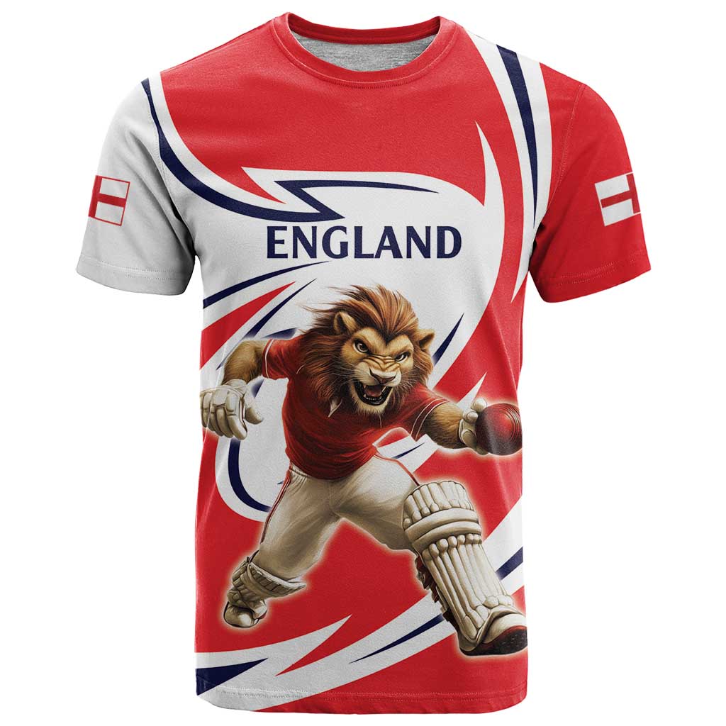 England Lion Mascot Cricket Custom T-Shirt Unique Pattern Graphic Tee