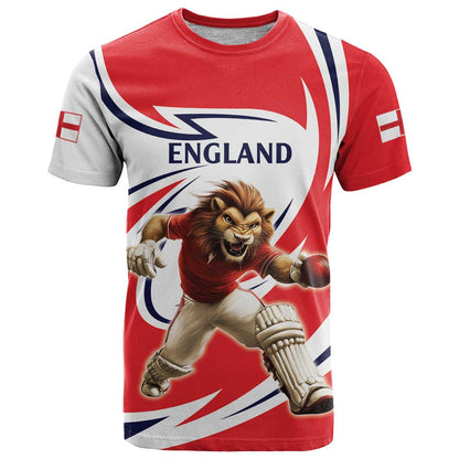 England Lion Mascot Cricket Custom T-Shirt Unique Pattern Graphic Tee