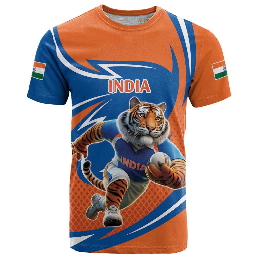 Indian Bengal Tiger Cricket Custom T-Shirt Unique Pattern Graphic Tee