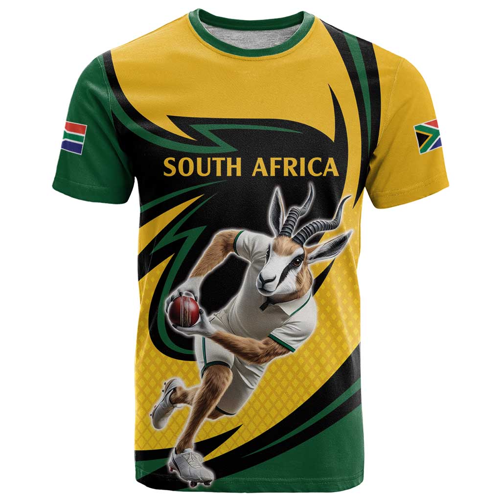 South African Springbok Cricket Custom T-Shirt Unique Pattern Graphic Tee