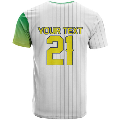 Custom Dripping Baseball Brazil T-Shirt Graphic Tee