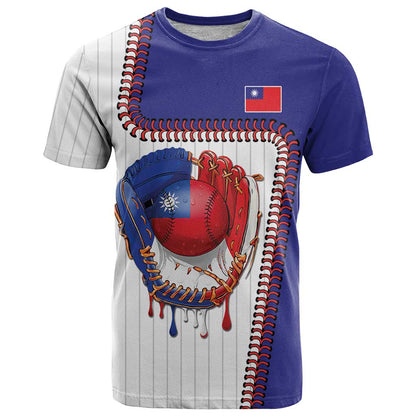 Custom Dripping Baseball Chinese Taipei T-Shirt Graphic Tee