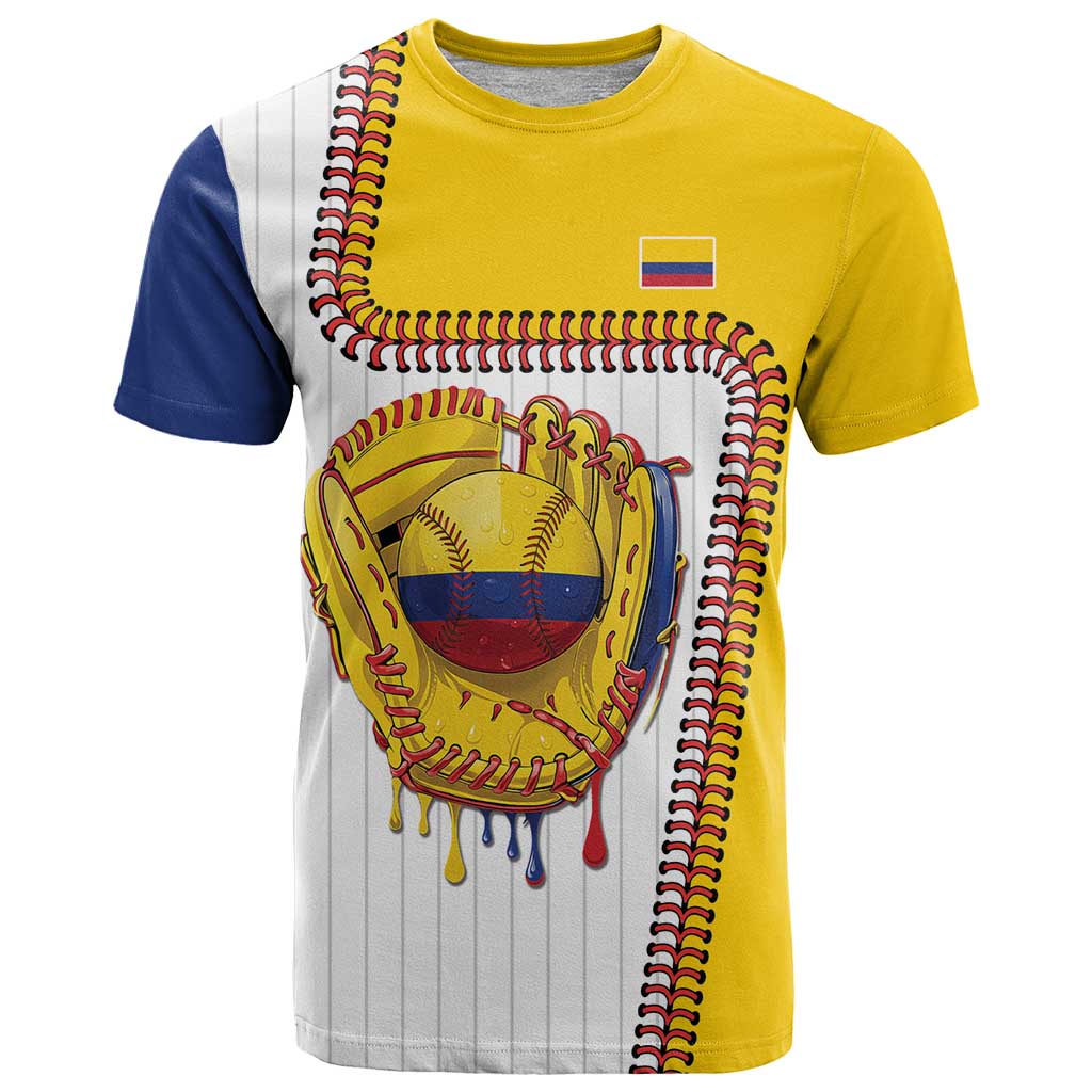 Custom Dripping Baseball Colombia T-Shirt Graphic Tee