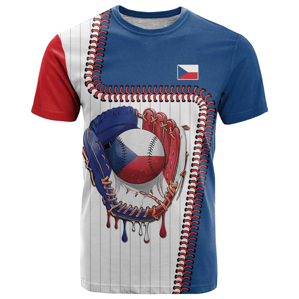 Custom Dripping Baseball Czechia T-Shirt Graphic Tee