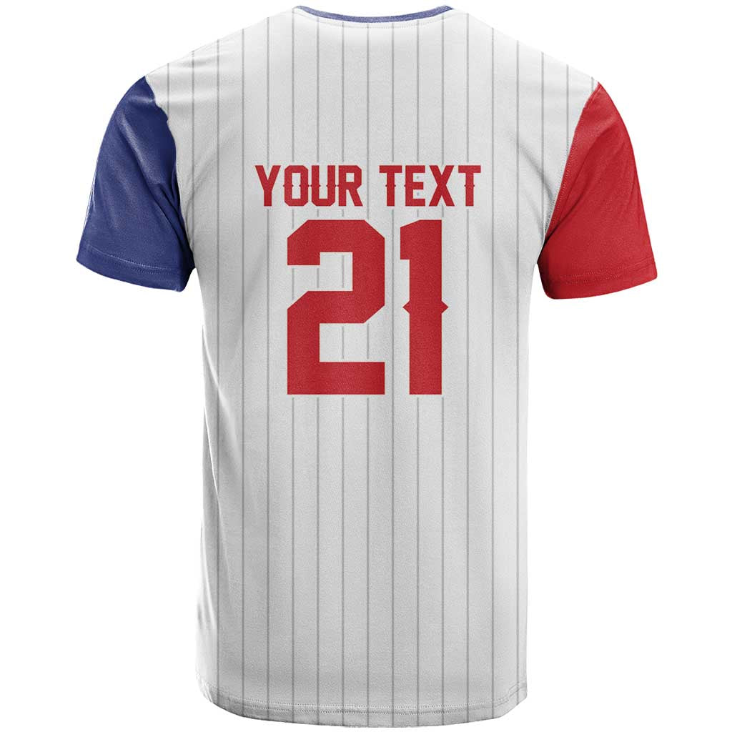 Custom Dripping Baseball Dominican Republic T-Shirt Graphic Tee