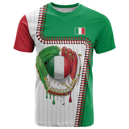 Custom Dripping Baseball Italy T-Shirt Graphic Tee