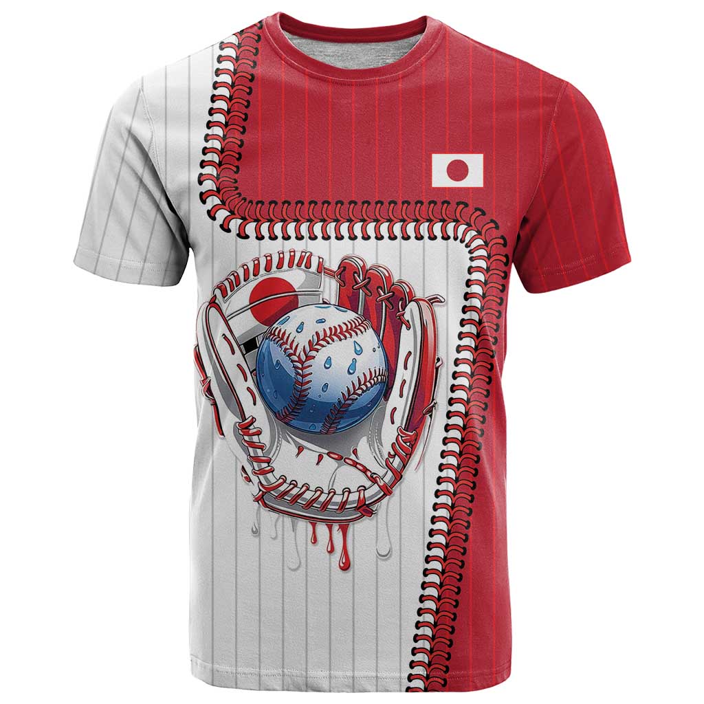 Custom Dripping Baseball Japan T-Shirt Graphic Tee
