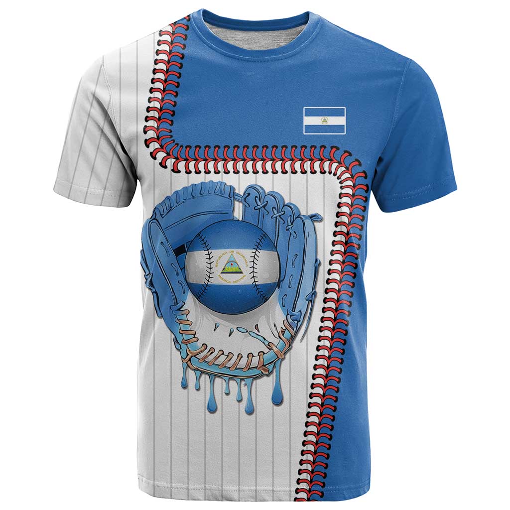 Custom Dripping Baseball Nicaragua T-Shirt Graphic Tee