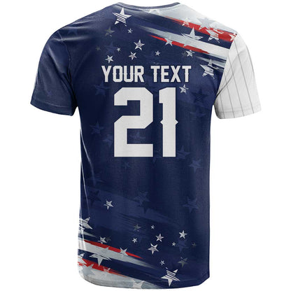 Custom Dripping Baseball United States T-Shirt Graphic Tee