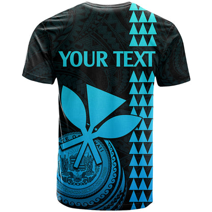 Custom Hawaii T-Shirt King Kamehameha - Aqua Graphic Tee
