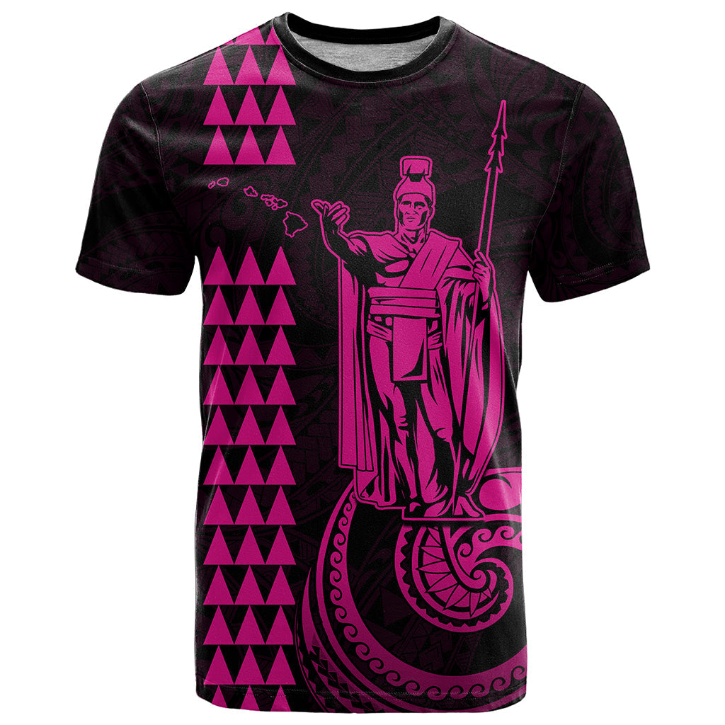 Custom Hawaii T-Shirt King Kamehameha - Pink Graphic Tee