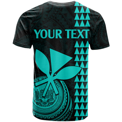 Custom Hawaii T-Shirt King Kamehameha - Turquoise Graphic Tee