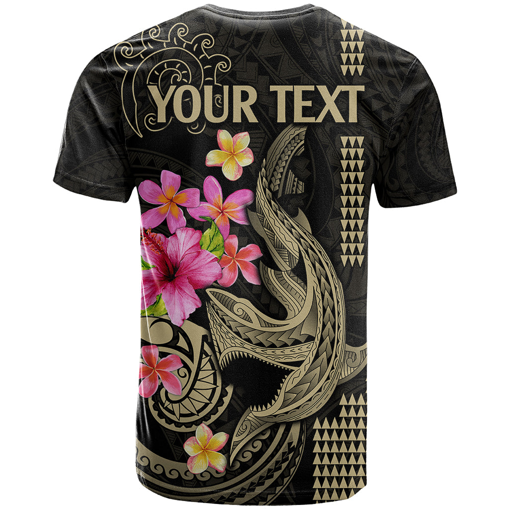 Custom Polynesian T-Shirt Hawaiian Warriors with Tribal Shark Tattoos - Nude Graphic Tee