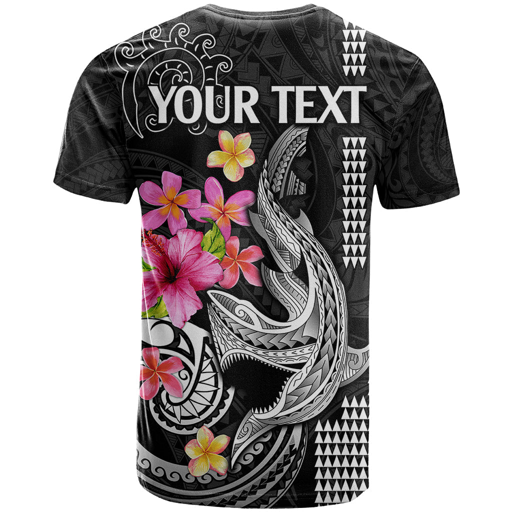 Custom Polynesian T-Shirt Hawaiian Warriors with Tribal Shark Tattoos - White Graphic Tee