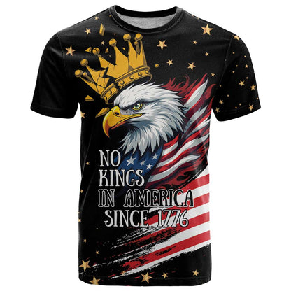 No Kings In America Since 1776 T-Shirt We The People USA Flag Graphic Tee