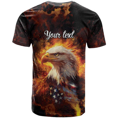 We The People Since 1776 T-Shirt USA Flag Flame Eagle Graphic Tee