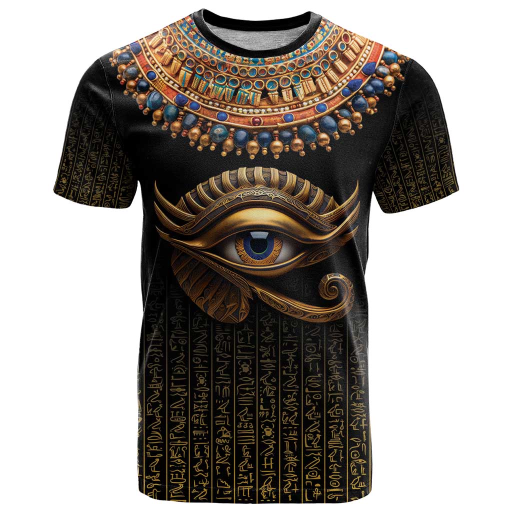 Egypt Eyes Of Horus T-Shirt with Egyptian Hieroglyphs Graphic Tee