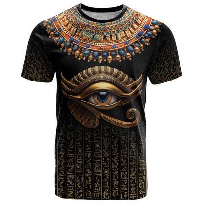 Egypt Eyes Of Horus T-Shirt with Egyptian Hieroglyphs Graphic Tee
