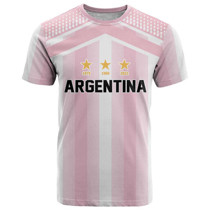 Vamos Argentina WC26 Custom T-Shirt Vamos Argentina History Champions Pink Graphic Tee