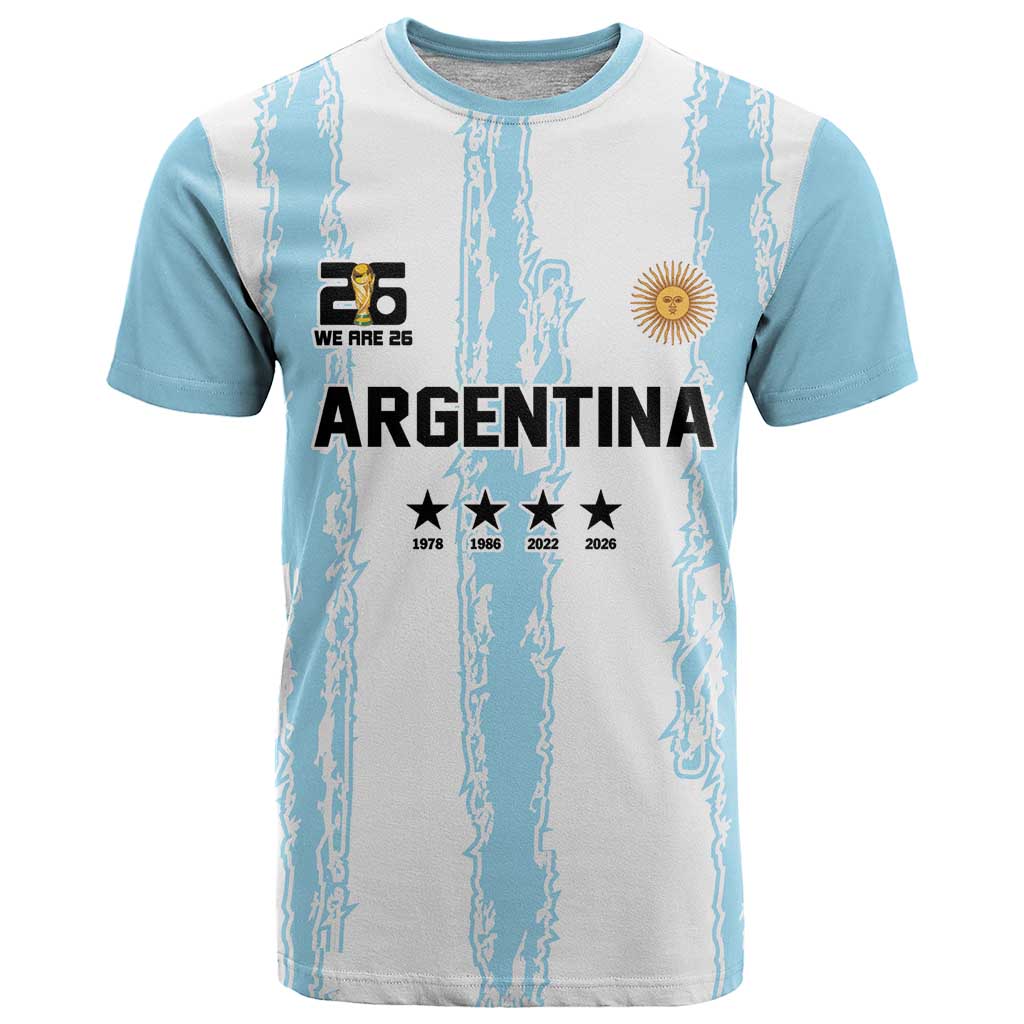 World Football 2026 Argentina Custom T-Shirt Past Champions Future Legends Blue Graphic Tee
