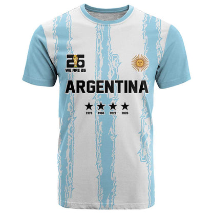 World Football 2026 Argentina Custom T-Shirt Past Champions Future Legends Blue Graphic Tee