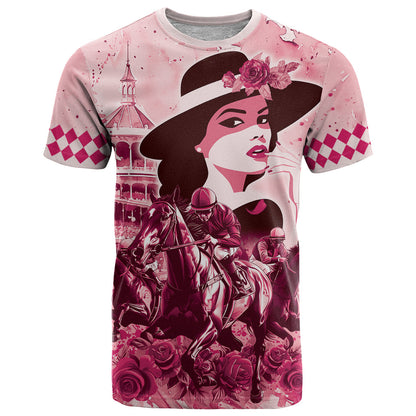 Personalized Kentucky Ladies T-Shirt The Run For The Roses Derby - Pink Out Graphic Tee
