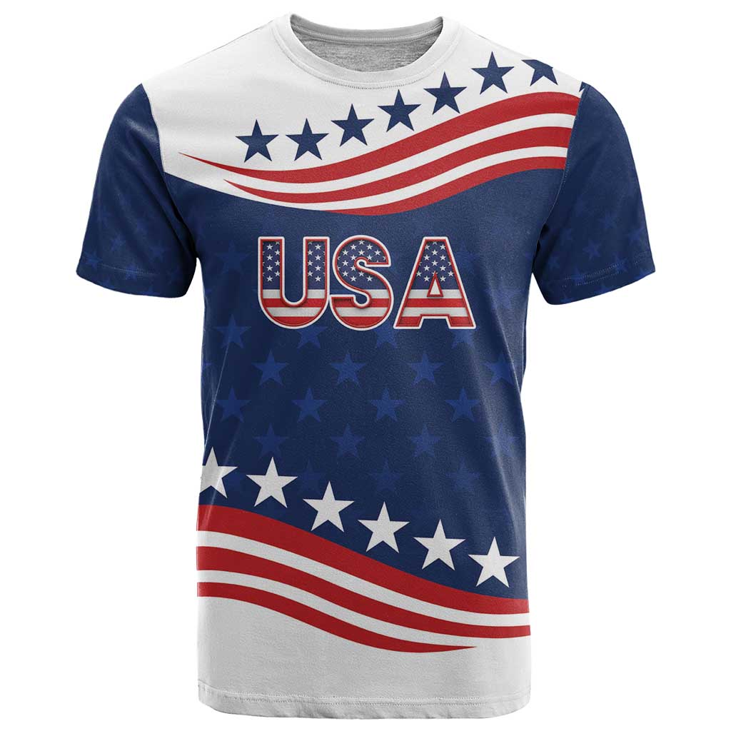 United States Pacific Rugby Custom T-Shirt USA Classic Sporty Pattern Graphic Tee