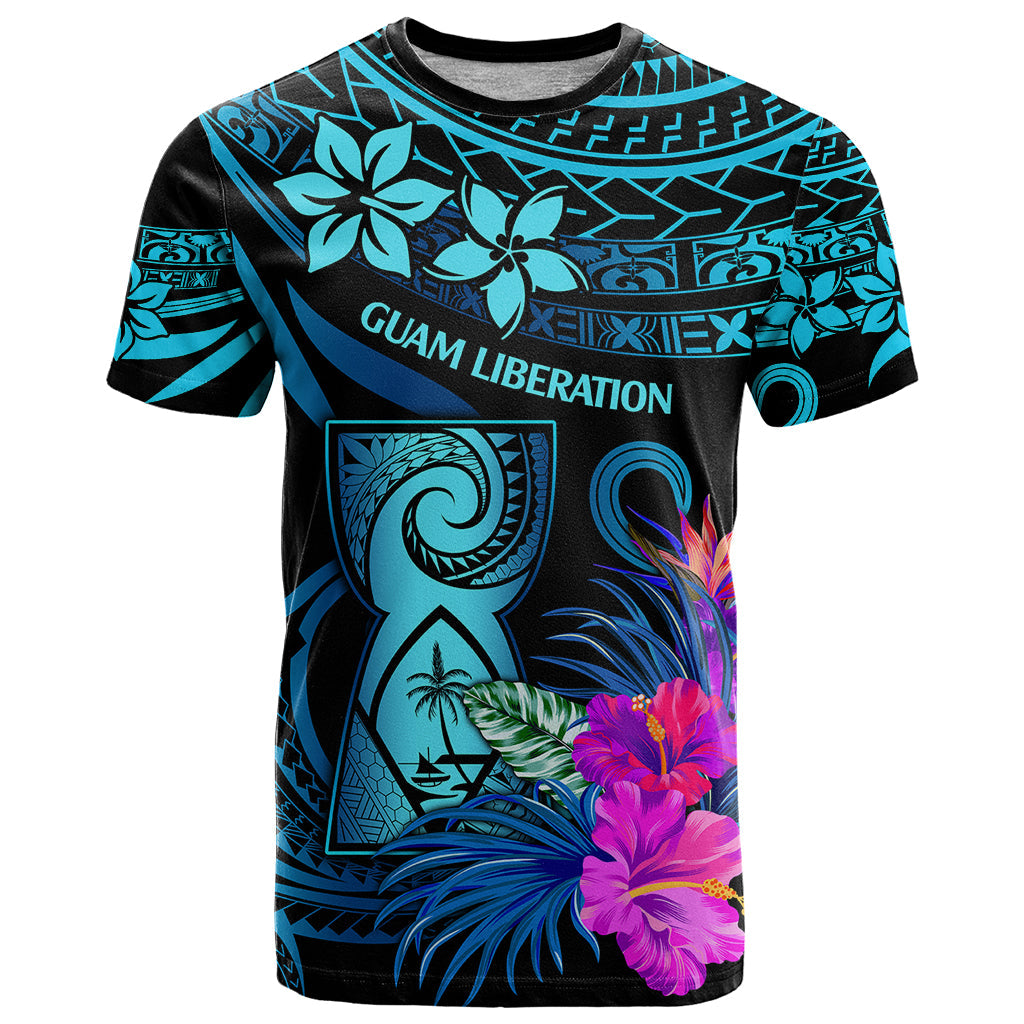 Polynesian Guam T-Shirt With Latte Stone Happy Liberation Day Graphic Tee