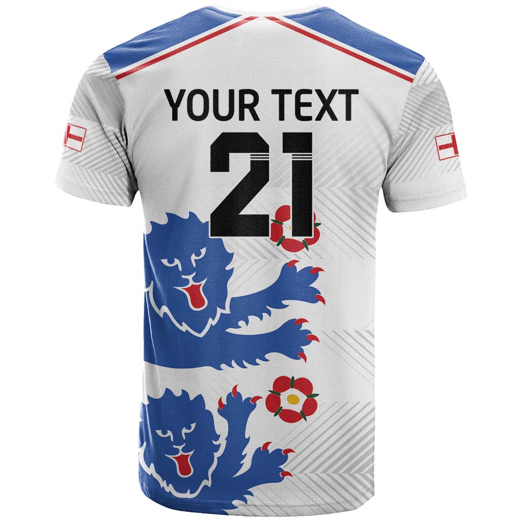 Custom England Football T-Shirt Simple Triple Lions Graphic Tee