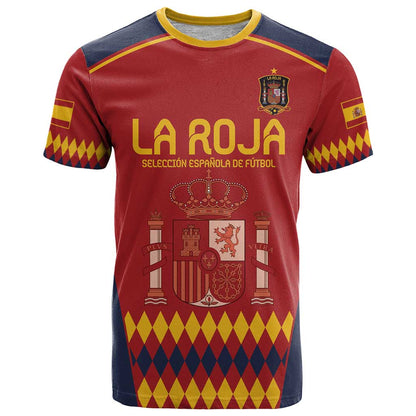 Custom Spain Football T-Shirt Come on La Roja Graphic Tee