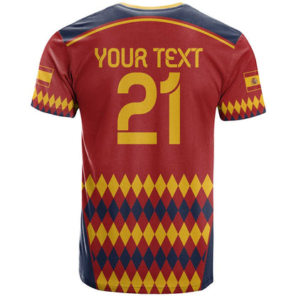 Custom Spain Football T-Shirt Come on La Roja Graphic Tee
