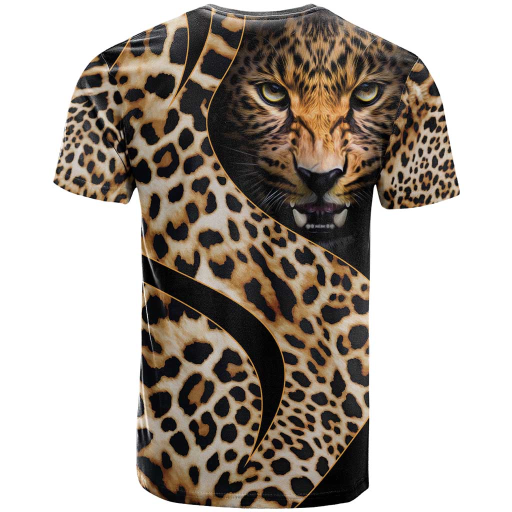 Africa Leopard Skin Pattern T-Shirt Version 01 Graphic Tee
