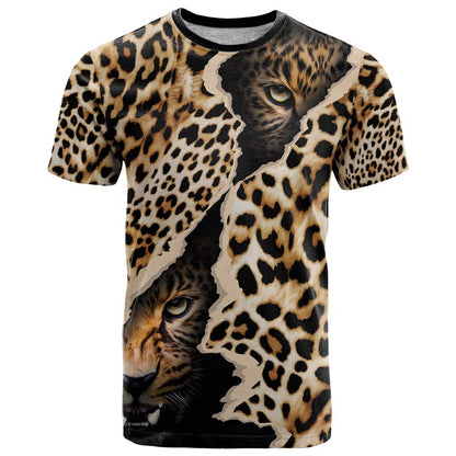 Africa Leopard Skin Pattern T-Shirt Version 02 Graphic Tee