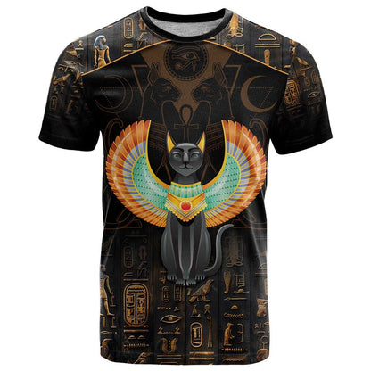 Winged Egypt Cats T-Shirt Ancient Egypt Culture Graphic Tee