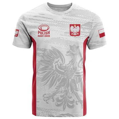 Poland Rugby Custom T-Shirt Biało-czerwoni The White and Reds Sporty Pattern Graphic Tee
