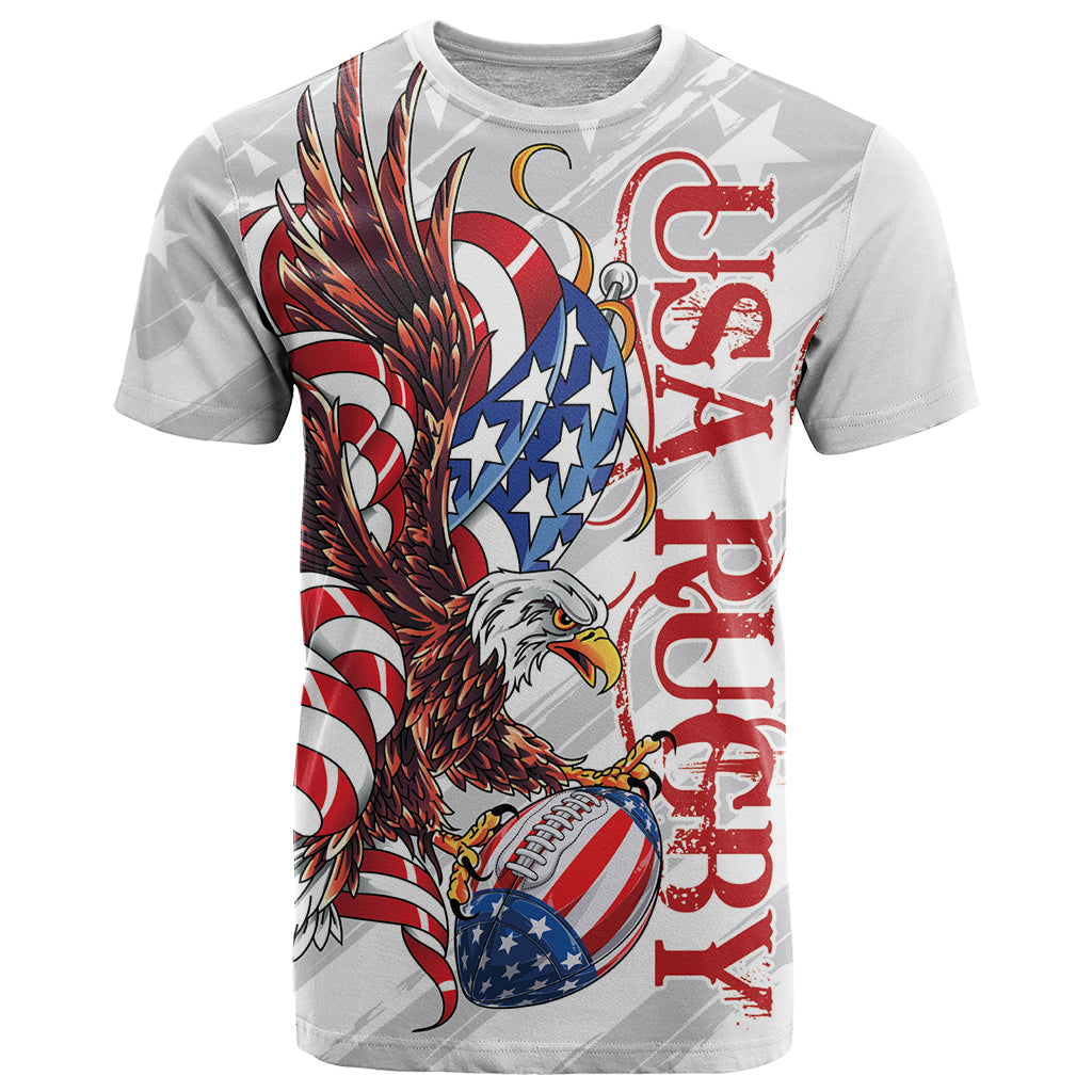 Personalized United States Rugby T-Shirt American Bald Eagle Graphic Tee