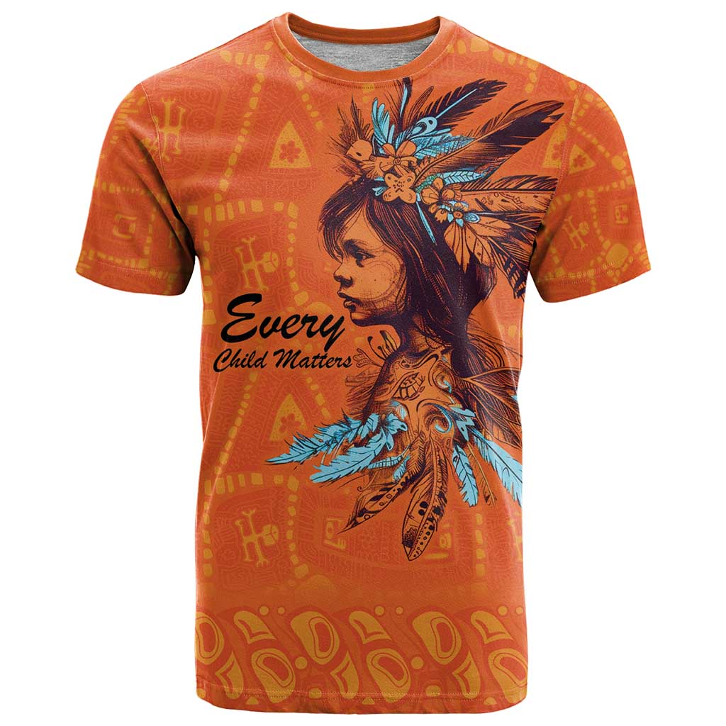 Awareness for Indigenous Orange Day T-Shirt Canadian Indigenous Art Graphic Tee