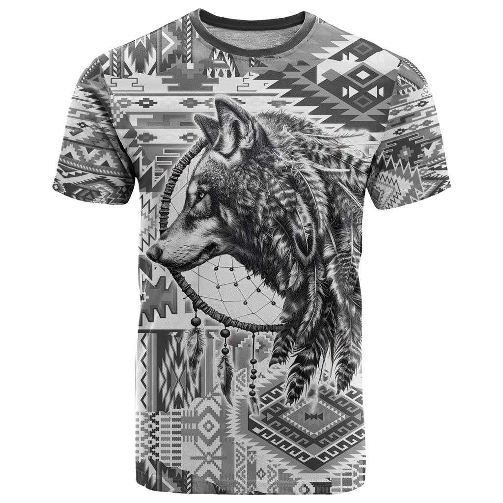 Indigenous Peoples Day T-Shirt Native American Wolf with Dreamcatcher Graphic Tee