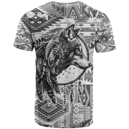 Indigenous Peoples Day T-Shirt Native American Wolf with Dreamcatcher Graphic Tee