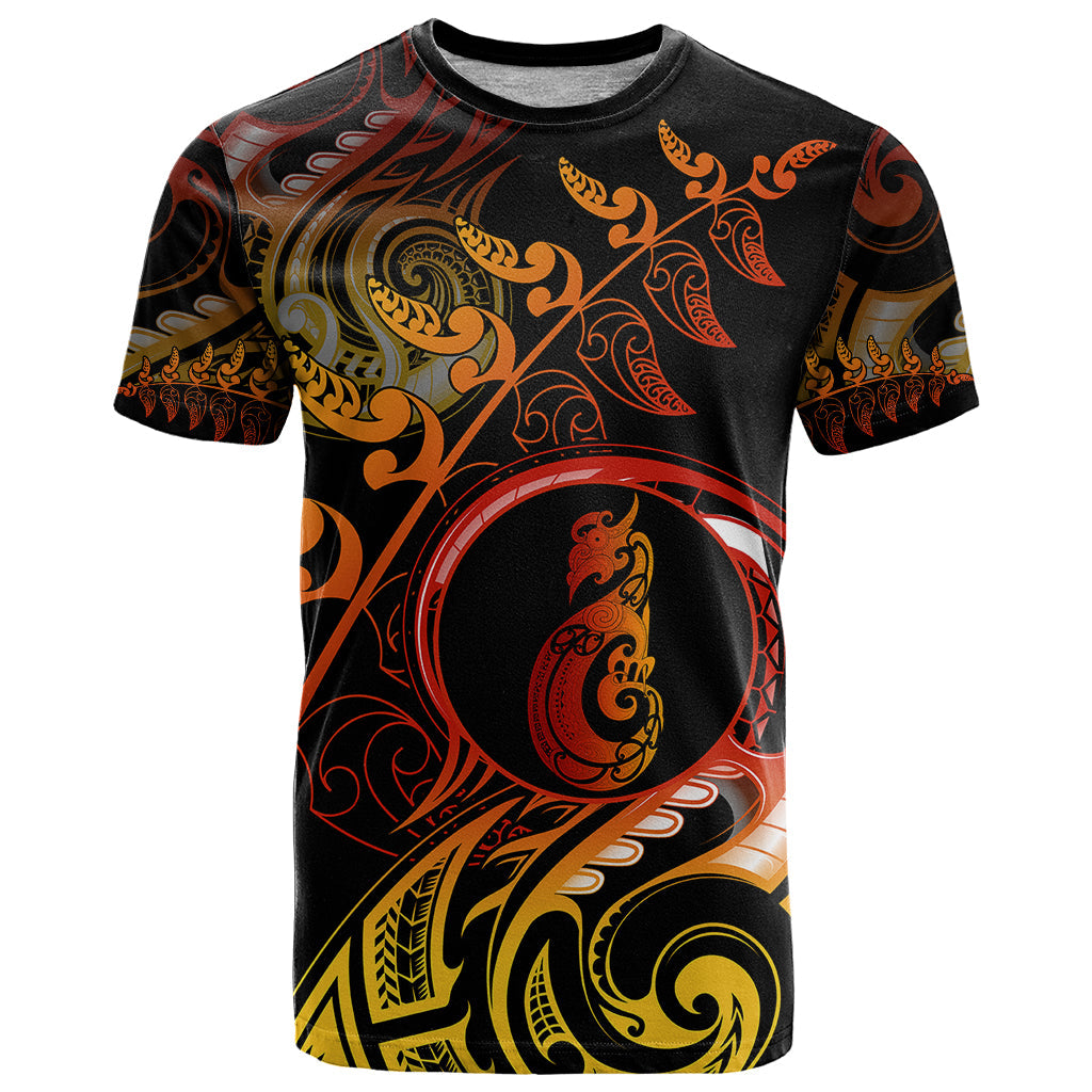 New Zealand T-Shirt Aotearoa Manaia Maori Fern Tattoo Arty Graphic Tee