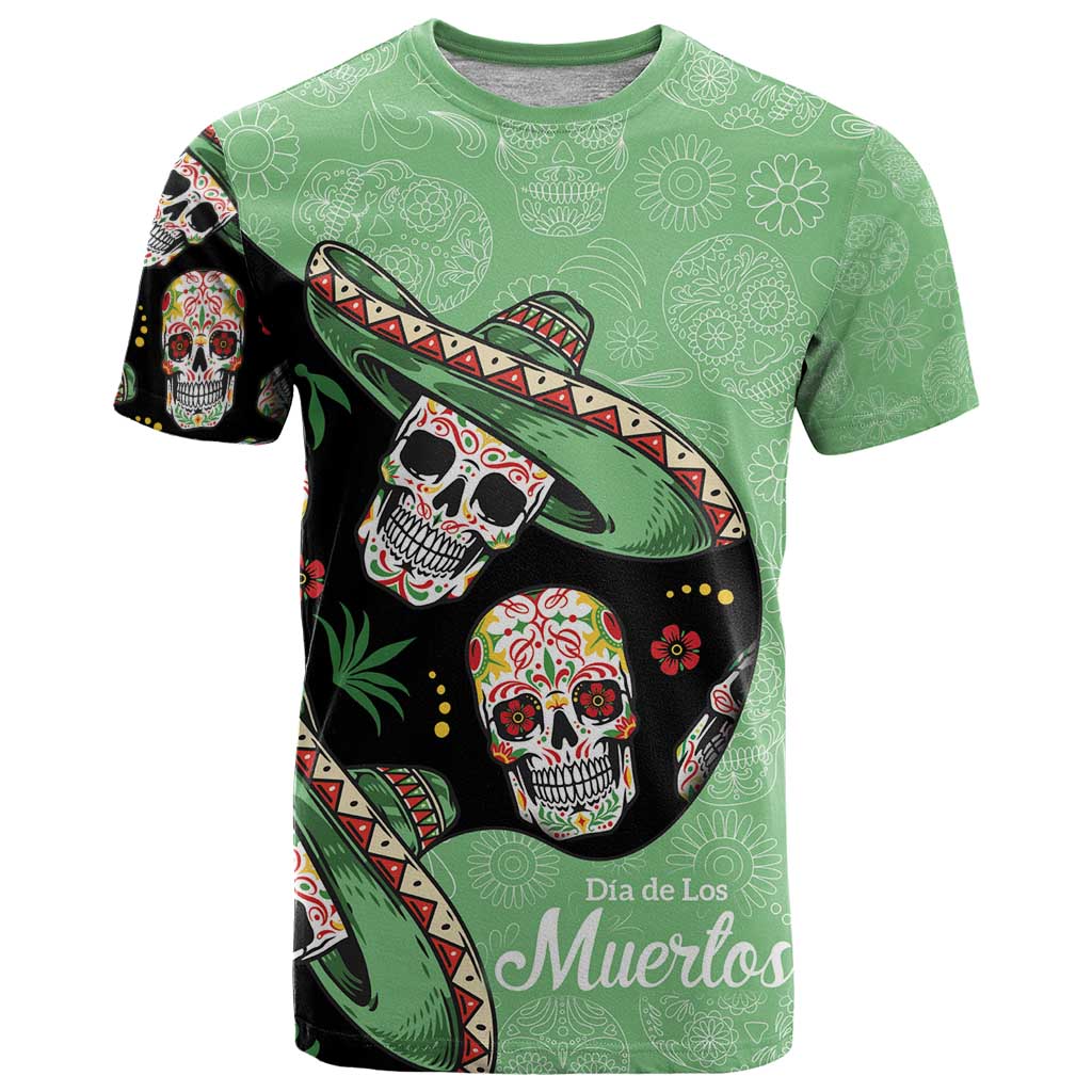 Mexican Sugar Skull Personalized T-Shirt Dia de Los Muertos Vibe Graphic Tee