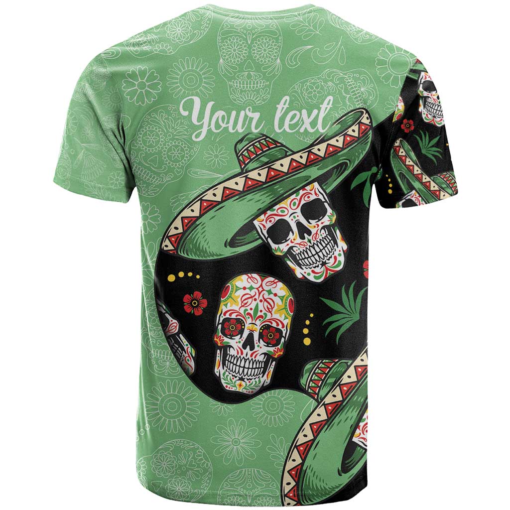 Mexican Sugar Skull Personalized T-Shirt Dia de Los Muertos Vibe Graphic Tee