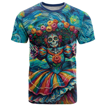 Día de los Muertos T-Shirt A Swirl of Colors and Souls Graphic Tee