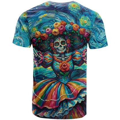 Día de los Muertos T-Shirt A Swirl of Colors and Souls Graphic Tee