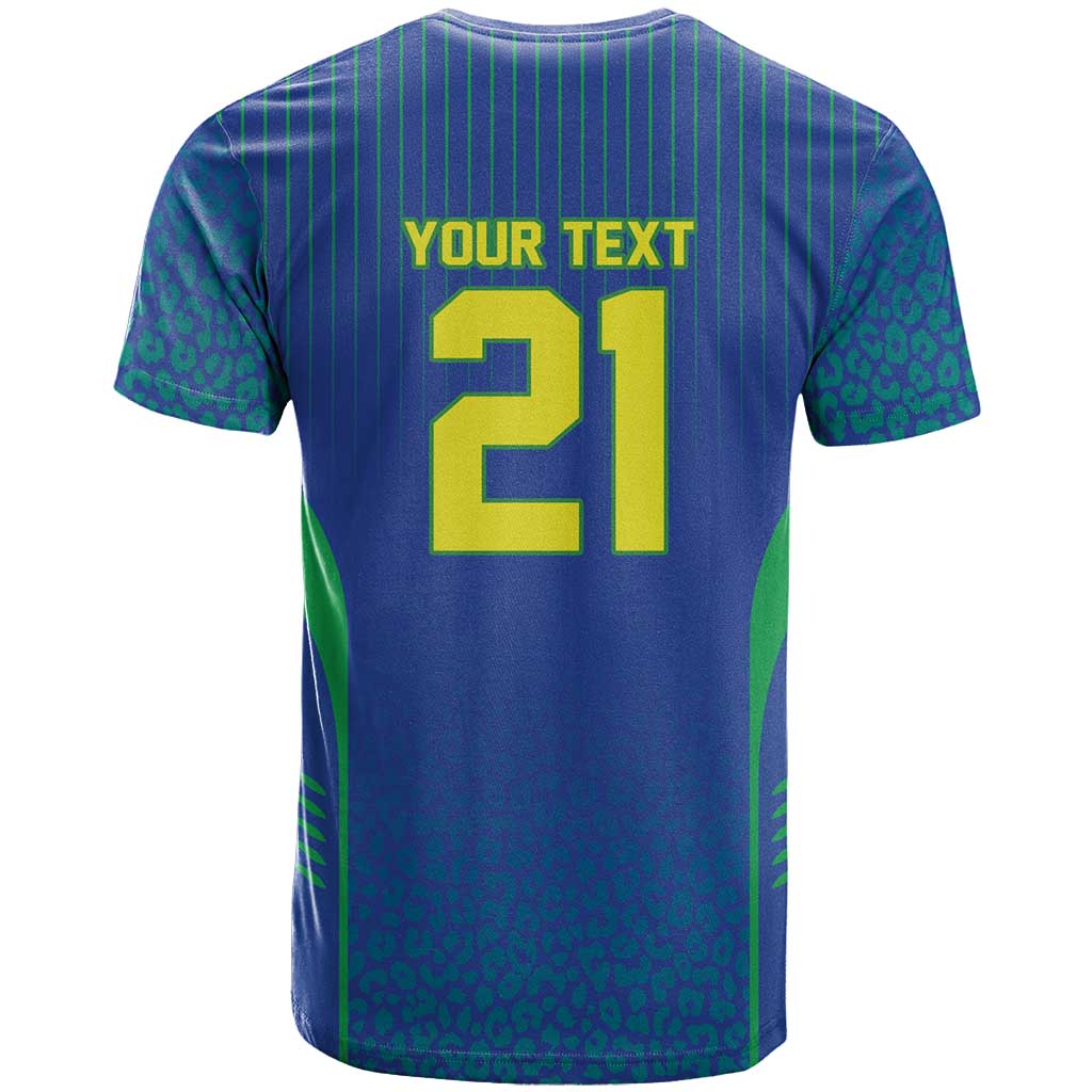 Custom Brazil World Football Legacy T-Shirt 5 Times History Champions Blue Version Graphic Tee