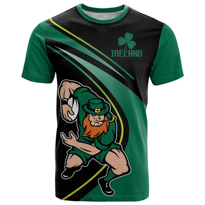 Custom Ireland Rugby T-Shirt Irish Shamrocks Warriors Sporty Style Graphic Tee