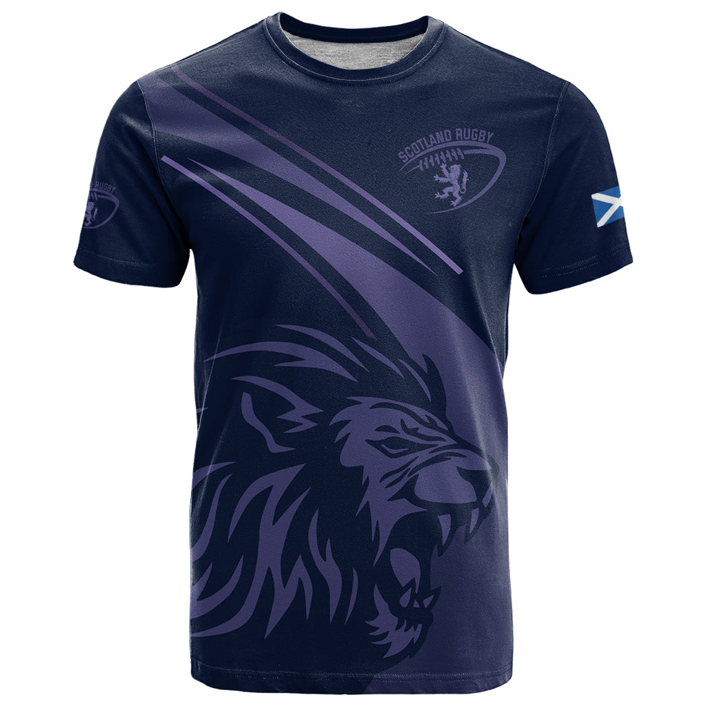 Custom Scotland Rugby T-Shirt Scottish Lion Sporty Style Graphic Tee