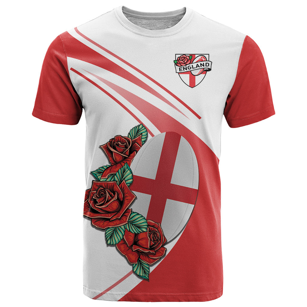 Custom England Rugby T-Shirt Red Rose Sporty Style Graphic Tee